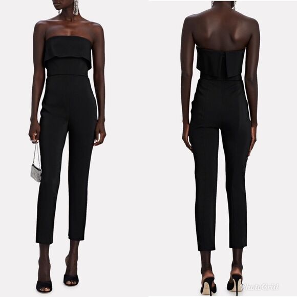 Revolve CUSHNIE et OCHS Strapless Foldover black jumpsuit - Picture 1 of 8